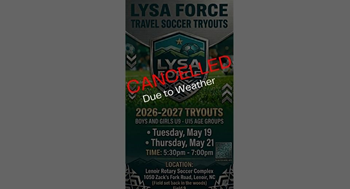 CANCELLED: LYSA Force Travel Soccer Tryouts 2026 2027